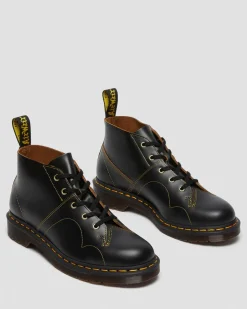 Dr. Martens Boots Church Basses En Cuir Vintage Smooth Noir — Vintage Smooth Clearance