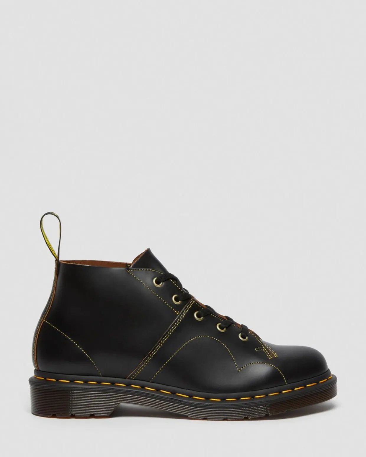 Dr. Martens Boots Church Basses En Cuir Vintage Smooth Noir — Vintage Smooth Clearance