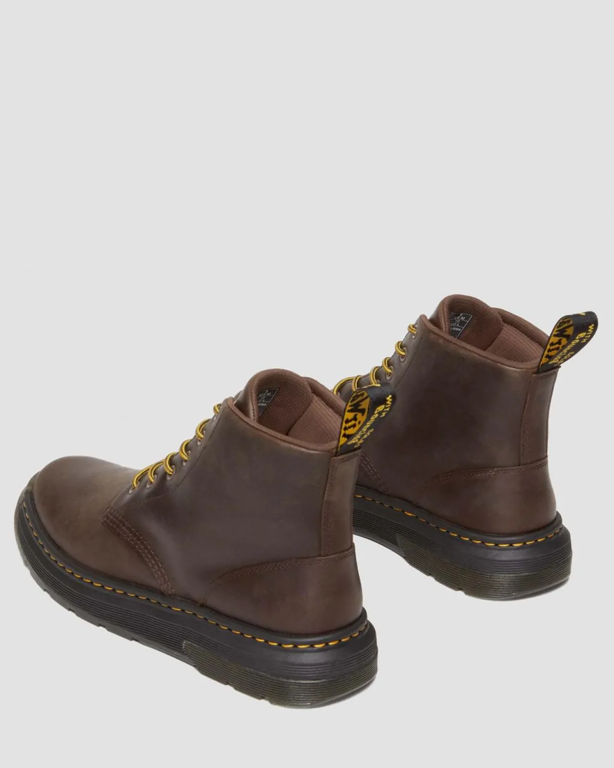 Dr. Martens Boots Crewson Chukka En Cuir Crazy Horse Marron foncé — Crazy Horse Discount