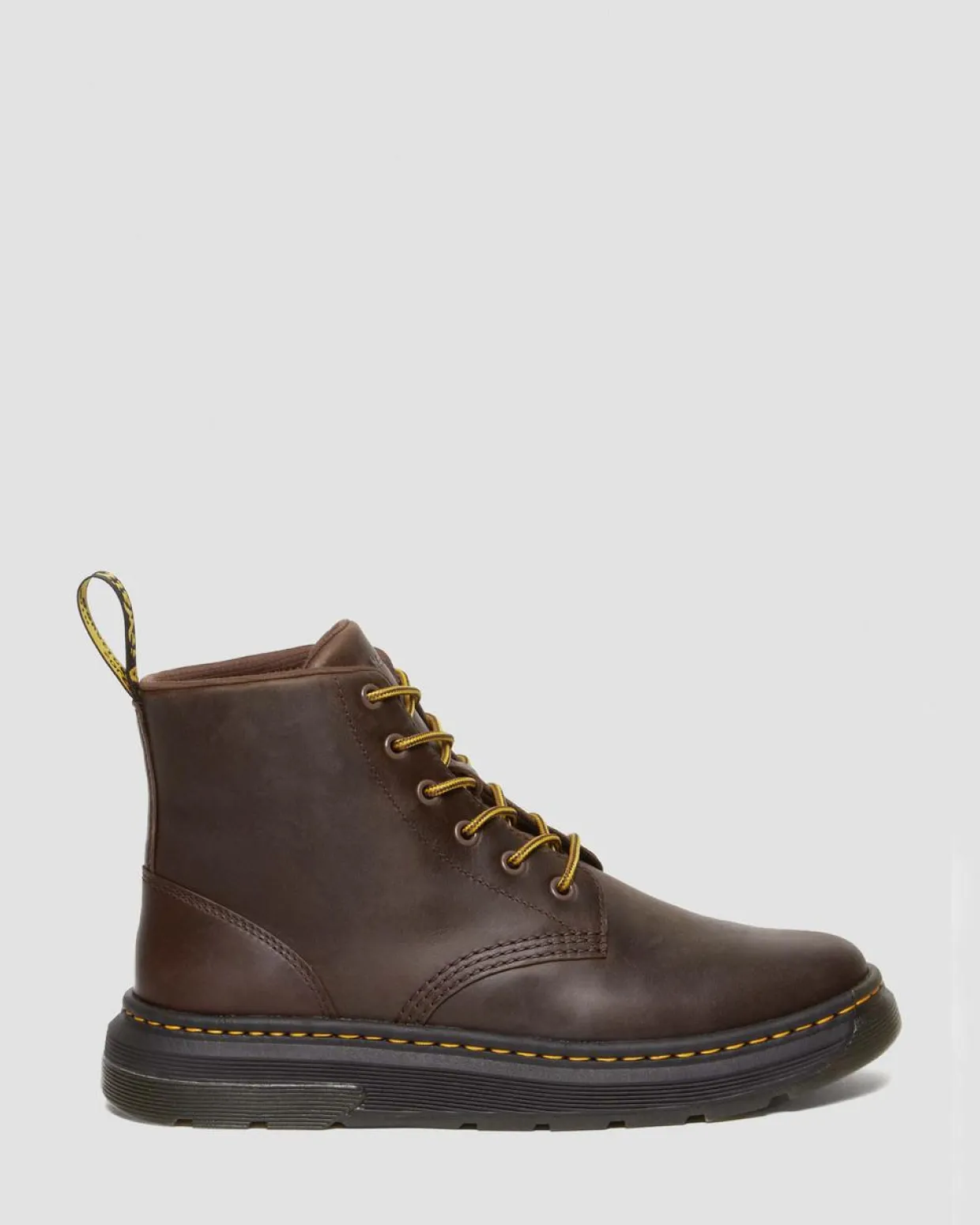Dr. Martens Boots Crewson Chukka En Cuir Crazy Horse Marron foncé — Crazy Horse Discount