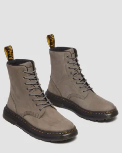 Dr. Martens Boots Crewson En Cuir à Lacets GUNMETAL — Buffbuck Hot