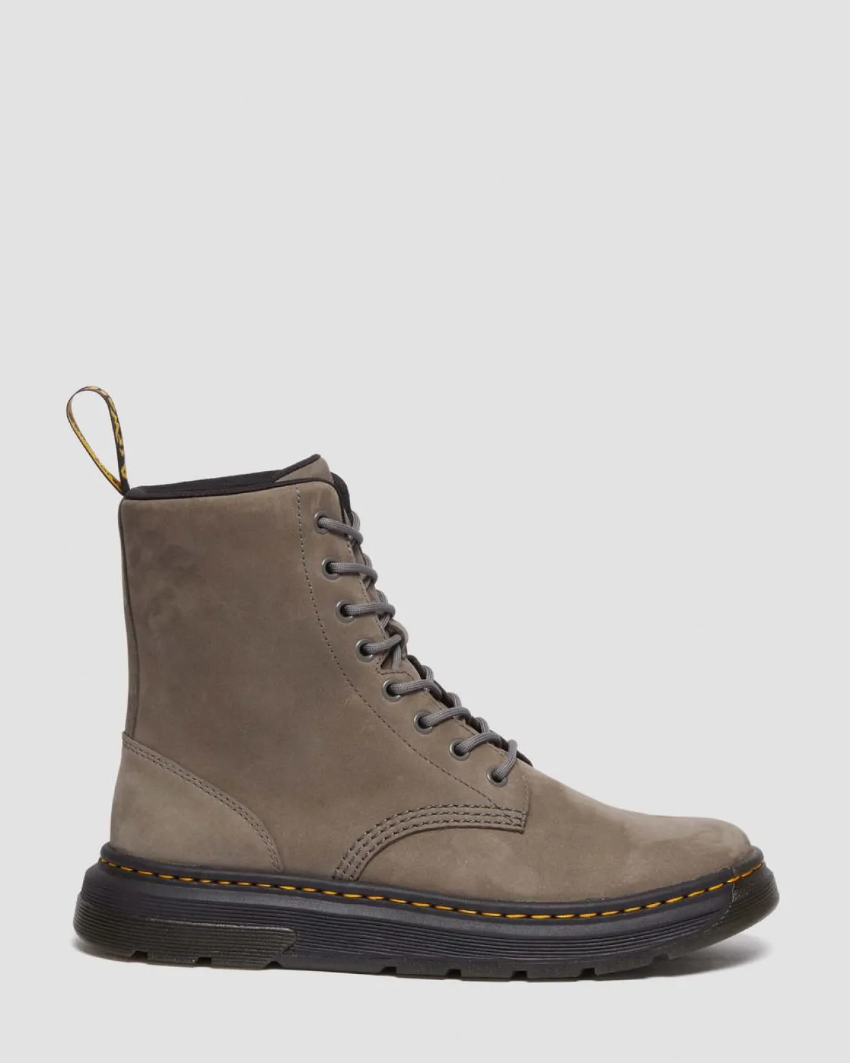 Dr. Martens Boots Crewson En Cuir à Lacets GUNMETAL — Buffbuck Hot