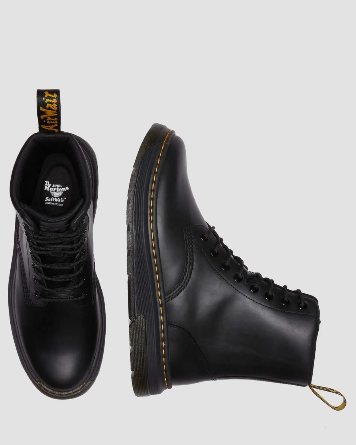 Dr. Martens Boots Crewson En Cuir à Lacets BLACK Fashion