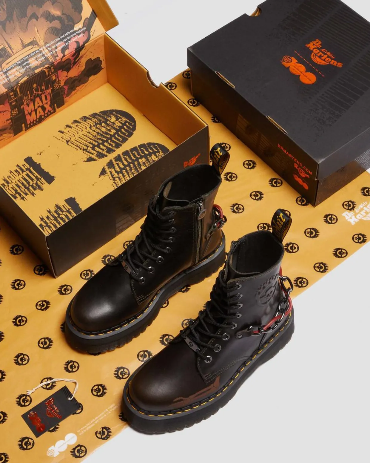 Dr. Martens Boots Jadon Mad Max En Cuir Dark Taupe — Orleans Cheap