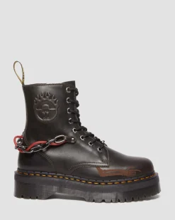 Dr. Martens Boots Jadon Mad Max En Cuir Dark Taupe — Orleans Cheap