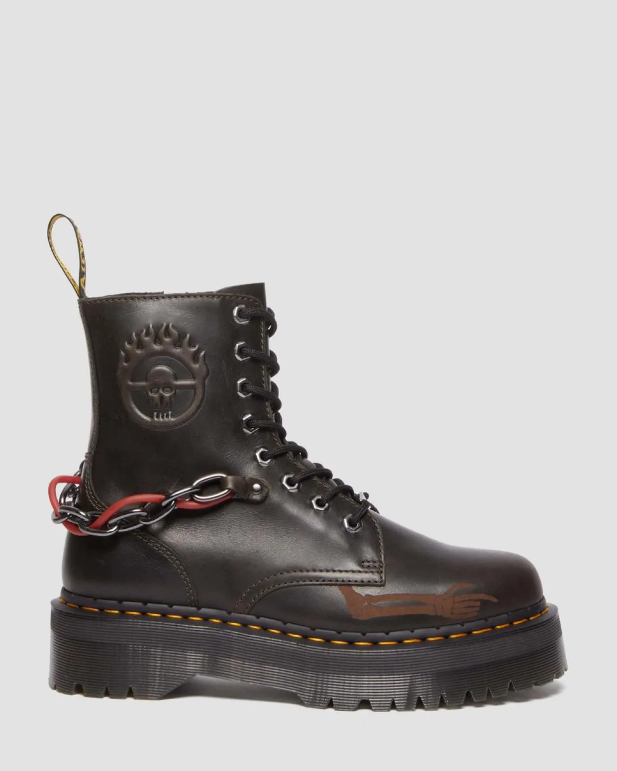 Dr. Martens Boots Jadon Mad Max En Cuir Dark Taupe — Orleans Cheap