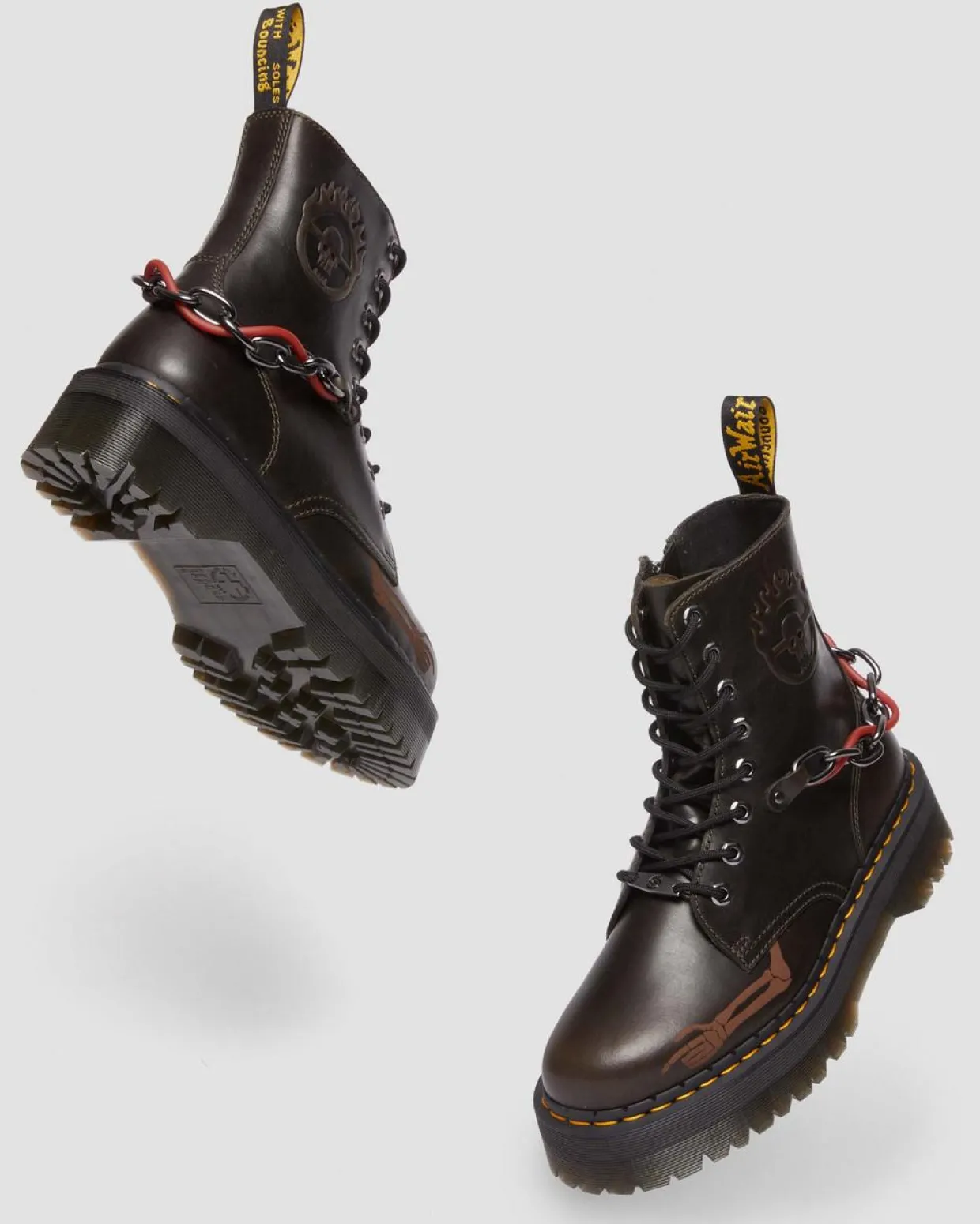 Dr. Martens Boots Jadon Mad Max En Cuir Dark Taupe — Orleans Cheap