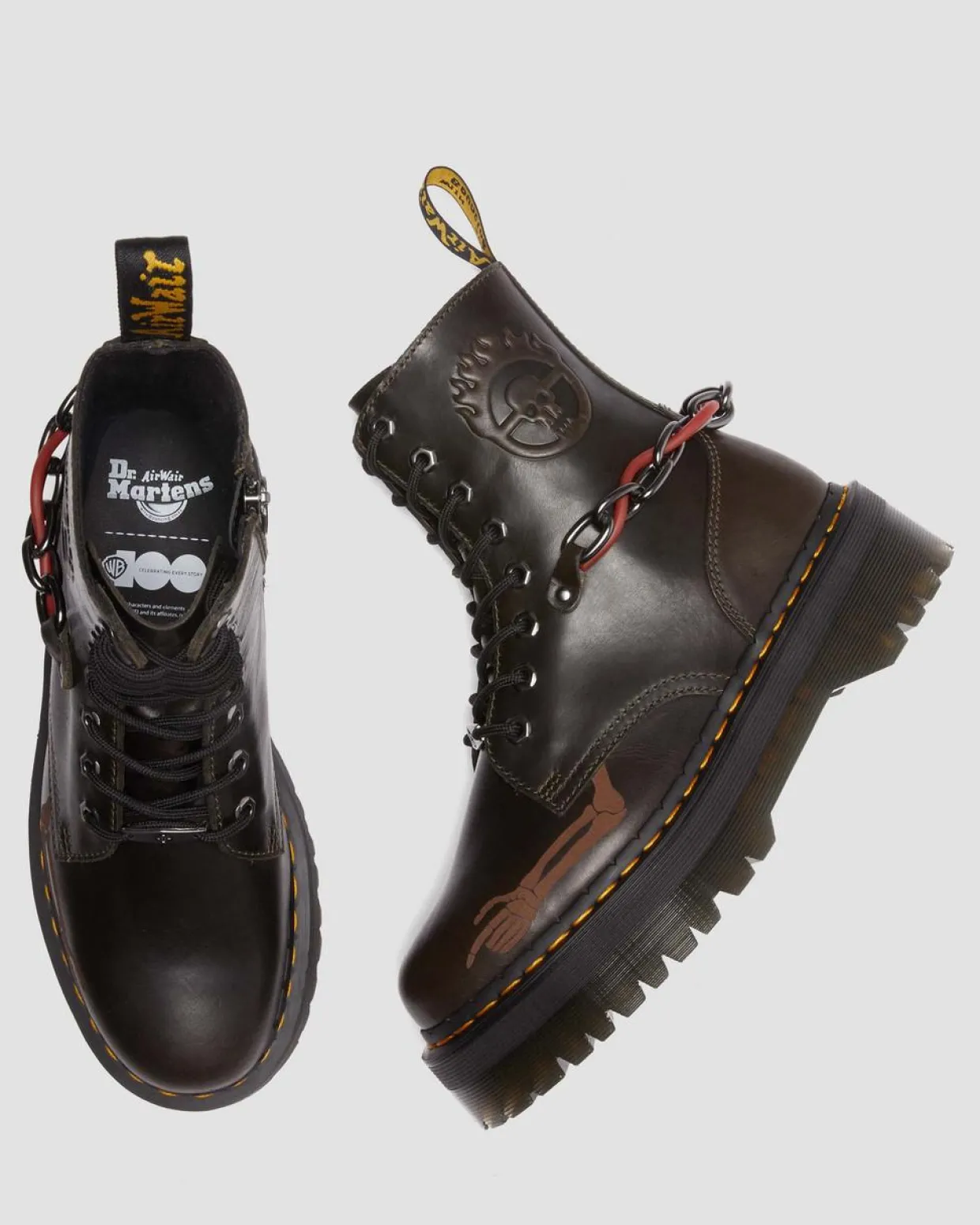 Dr. Martens Boots Jadon Mad Max En Cuir Dark Taupe — Orleans Cheap