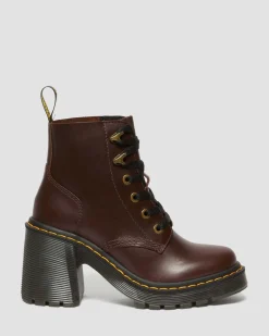 Dr. Martens Boots Jesy En Cuir à Talons évasés Dark Brown Best