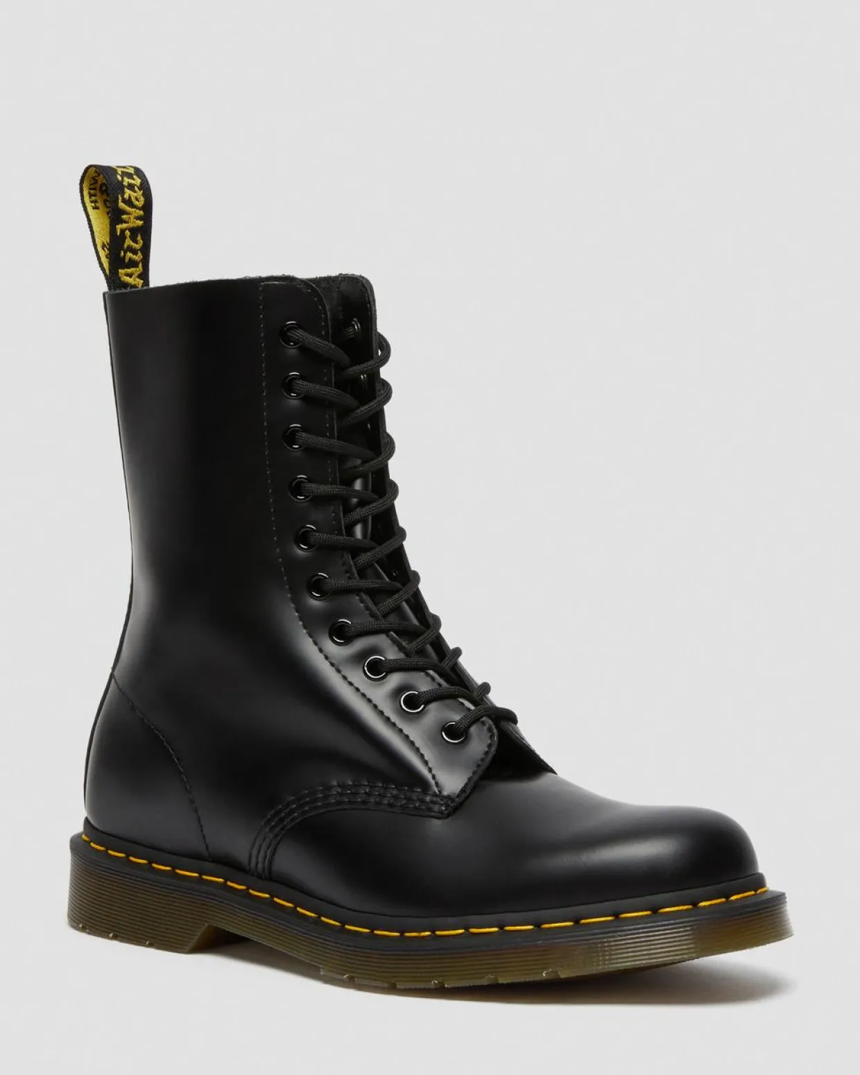 Dr. Martens Boots Montantes 1490 En Cuir Smooth à Lacets Noir — Smooth Leather New