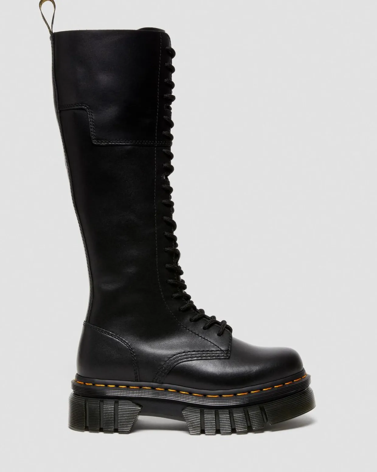 Dr. Martens Boots Montantes Plateformes Audrick En Cuir 20 œillets Noir — Nappa Lux Cheap