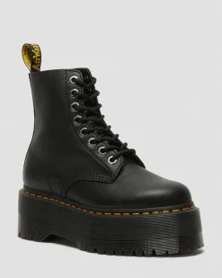 Dr. Martens Boots Plateformes 1460 Pascal Max En Cuir Noir — Pisa Discount