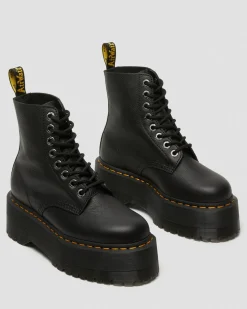 Dr. Martens Boots Plateformes 1460 Pascal Max En Cuir Noir — Pisa Discount