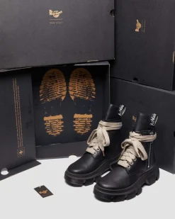 Dr. Martens Boots Plateformes 1460 Rick Owens DMXL Jumbo Lace Up En Cuir Noir — Lunar Best