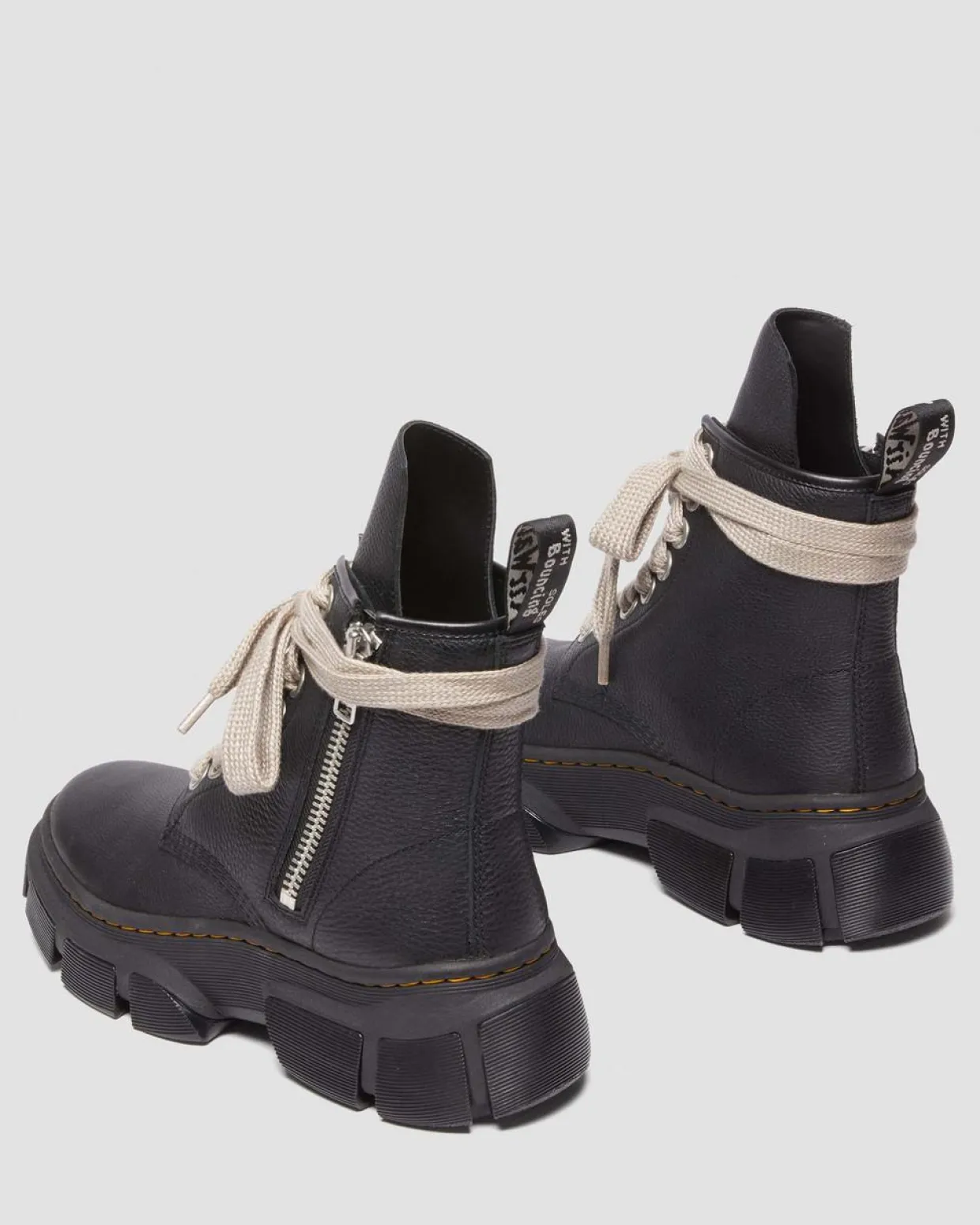 Dr. Martens Boots Plateformes 1460 Rick Owens DMXL Jumbo Lace Up En Cuir Noir — Lunar Best