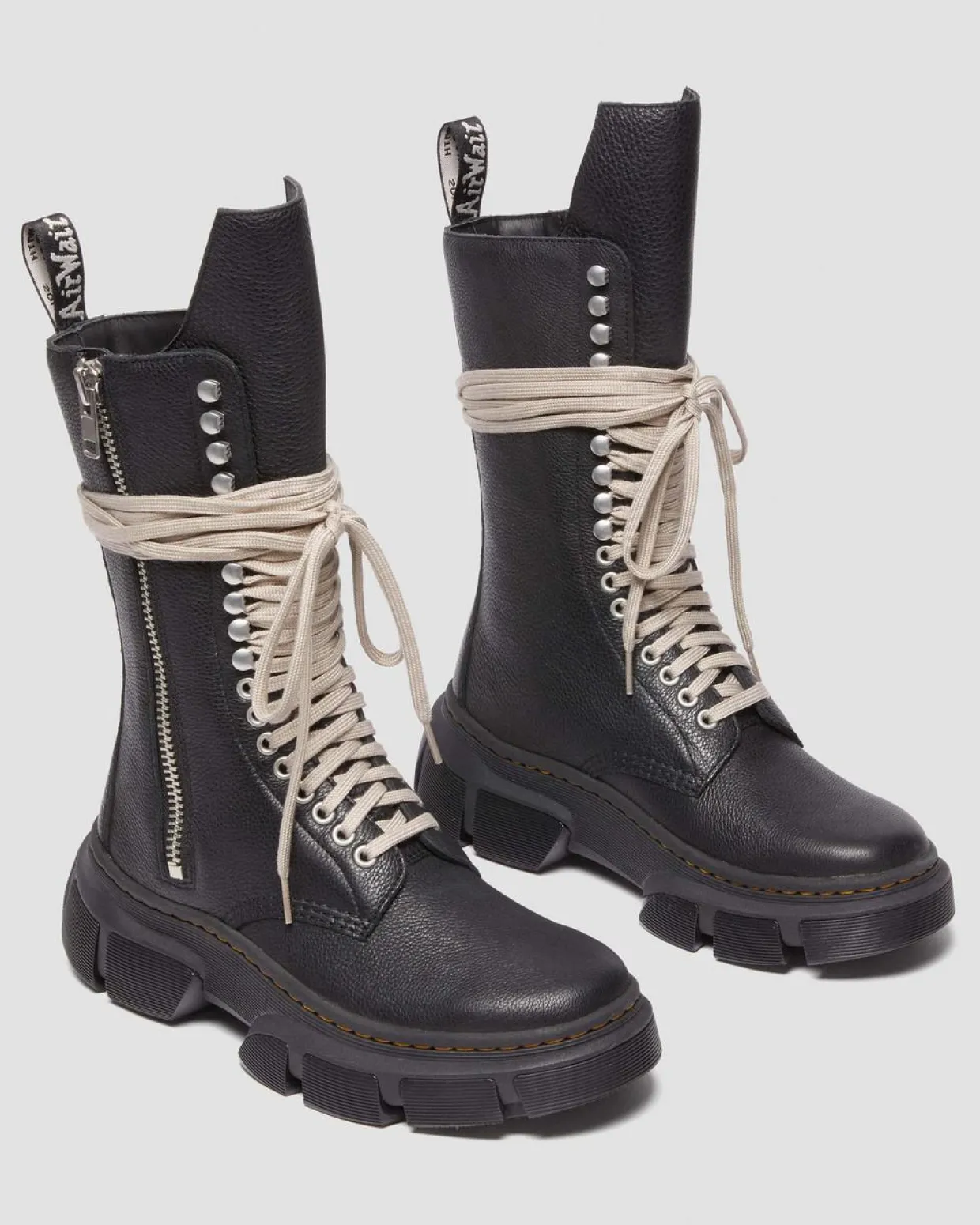 Dr. Martens Boots Plateformes 1918 Rick Owens DMXL En Cuir Noir — Lunar Online