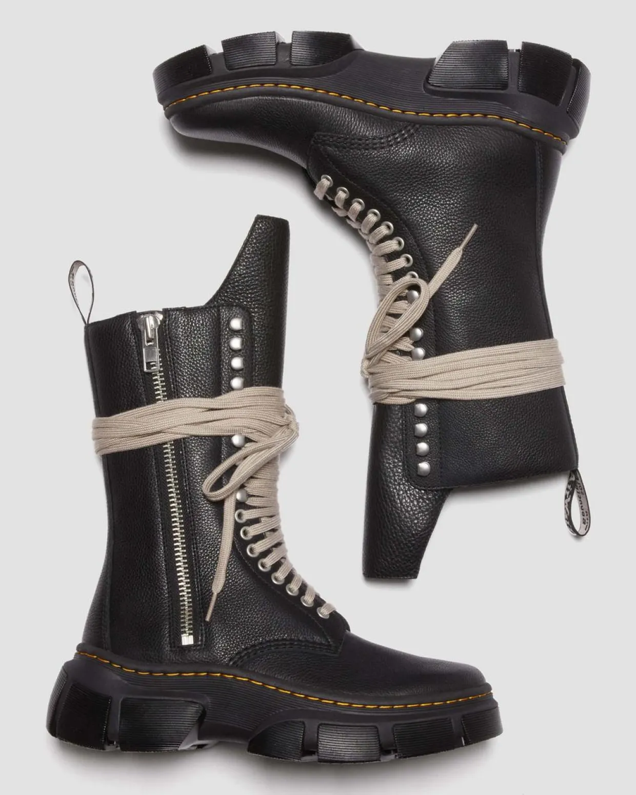 Dr. Martens Boots Plateformes 1918 Rick Owens DMXL En Cuir Noir — Lunar Online