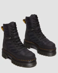 Dr. Martens Boots Plateformes Audrick 8i Quilted BLACK — Rubberised Leather+Warm Quilted Flash Sale