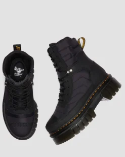 Dr. Martens Boots Plateformes Audrick 8i Quilted BLACK — Rubberised Leather+Warm Quilted Flash Sale