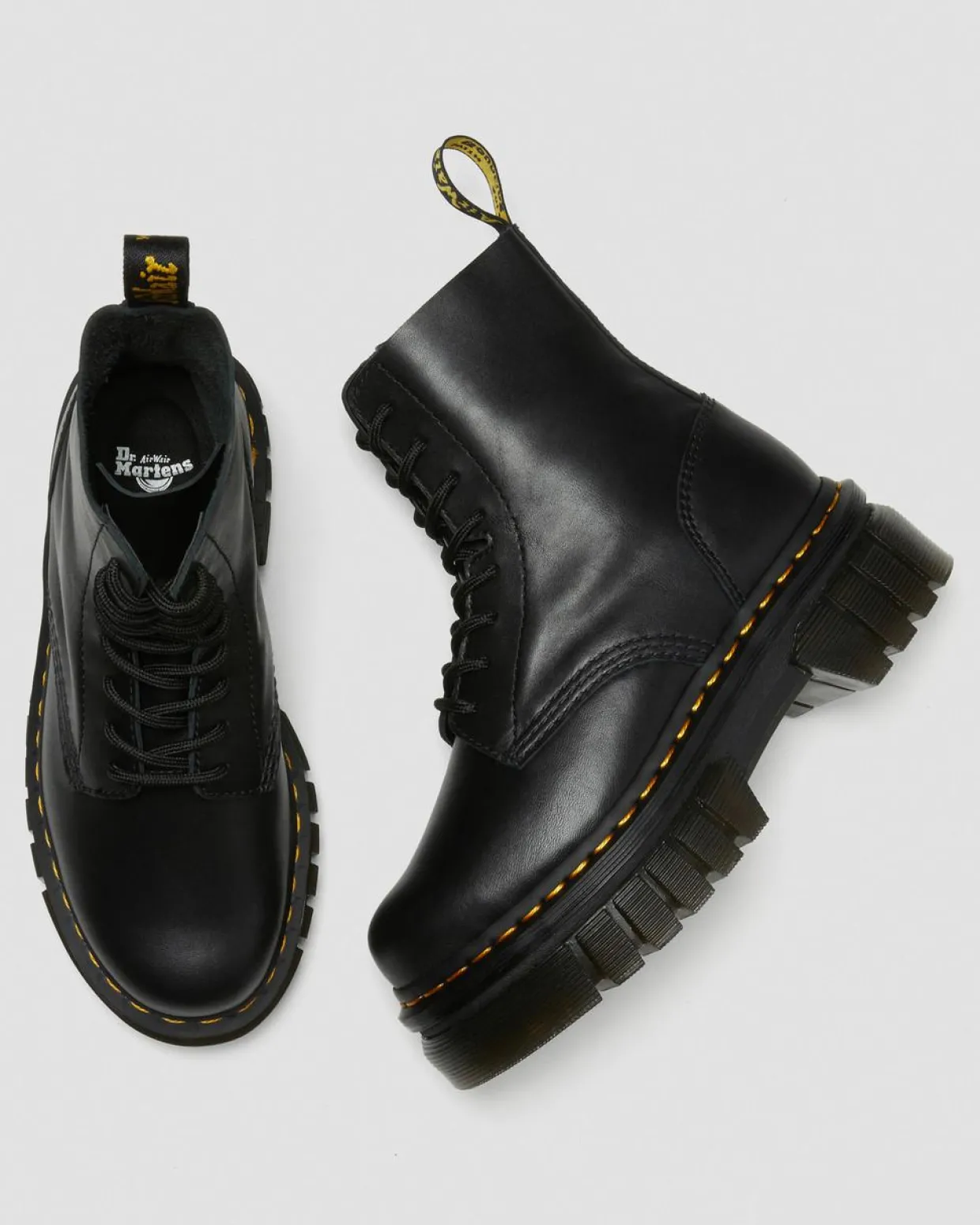 Dr. Martens Boots Plateformes Audrick Nappa Lux Noir — Nappa Lux Best Sale