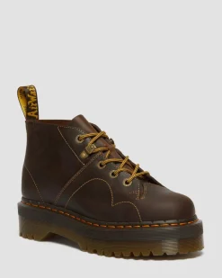 Dr. Martens Boots Plateformes Church Arc En Cuir Crazy Horse Marron foncé — Crazy Horse Fashion