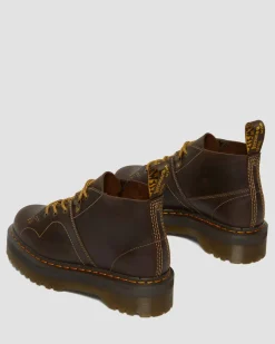 Dr. Martens Boots Plateformes Church Arc En Cuir Crazy Horse Marron foncé — Crazy Horse Fashion