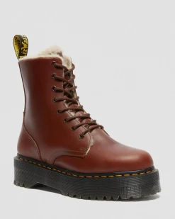 Dr. Martens Boots Plateformes Jadon Doublées De Fourrure Synthétique Marron — Abruzzo Wp Outlet