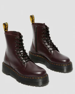 Dr. Martens Boots Plateformes Jadon En Cuir Smooth Bordeaux — Smooth Leather Hot