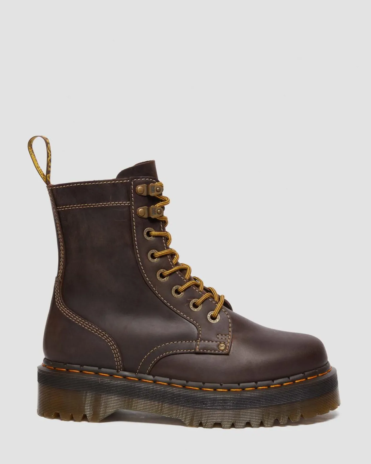 Dr. Martens Boots Plateformes Jadon En Cuir Marron — Crazy Horse Store
