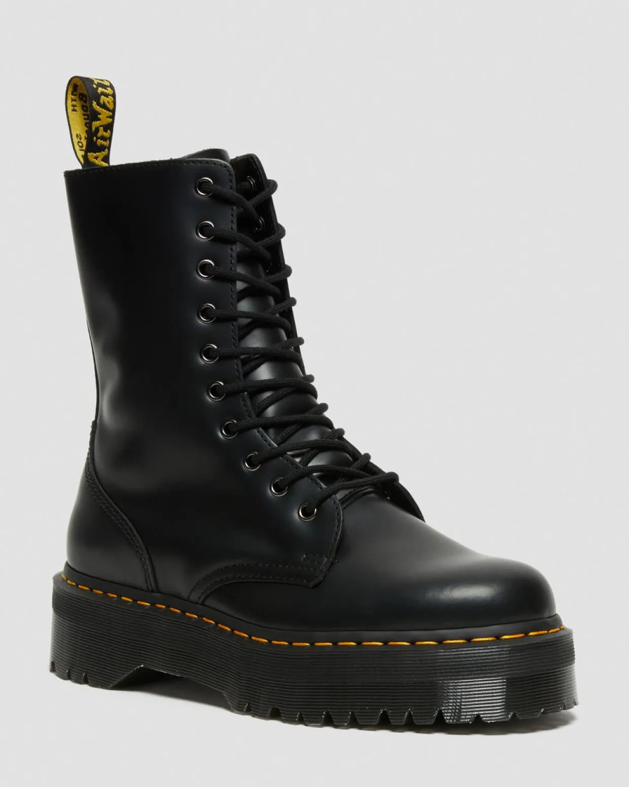 Dr. Martens Boots Plateformes Jadon Hi En Cuir Smooth Noir — Polished Smooth Discount