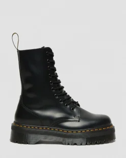 Dr. Martens Boots Plateformes Jadon Hi En Cuir Smooth Noir — Polished Smooth Discount