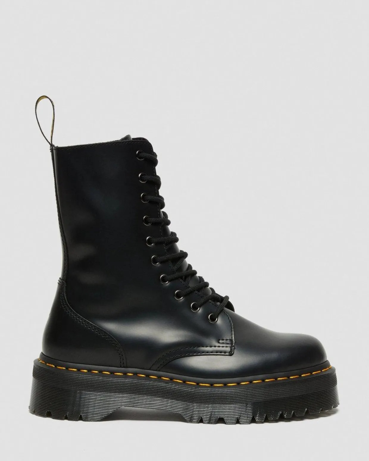 Dr. Martens Boots Plateformes Jadon Hi En Cuir Smooth Noir — Polished Smooth Discount