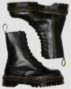 Dr. Martens Boots Plateformes Jadon Hi En Cuir Smooth Noir — Polished Smooth Discount