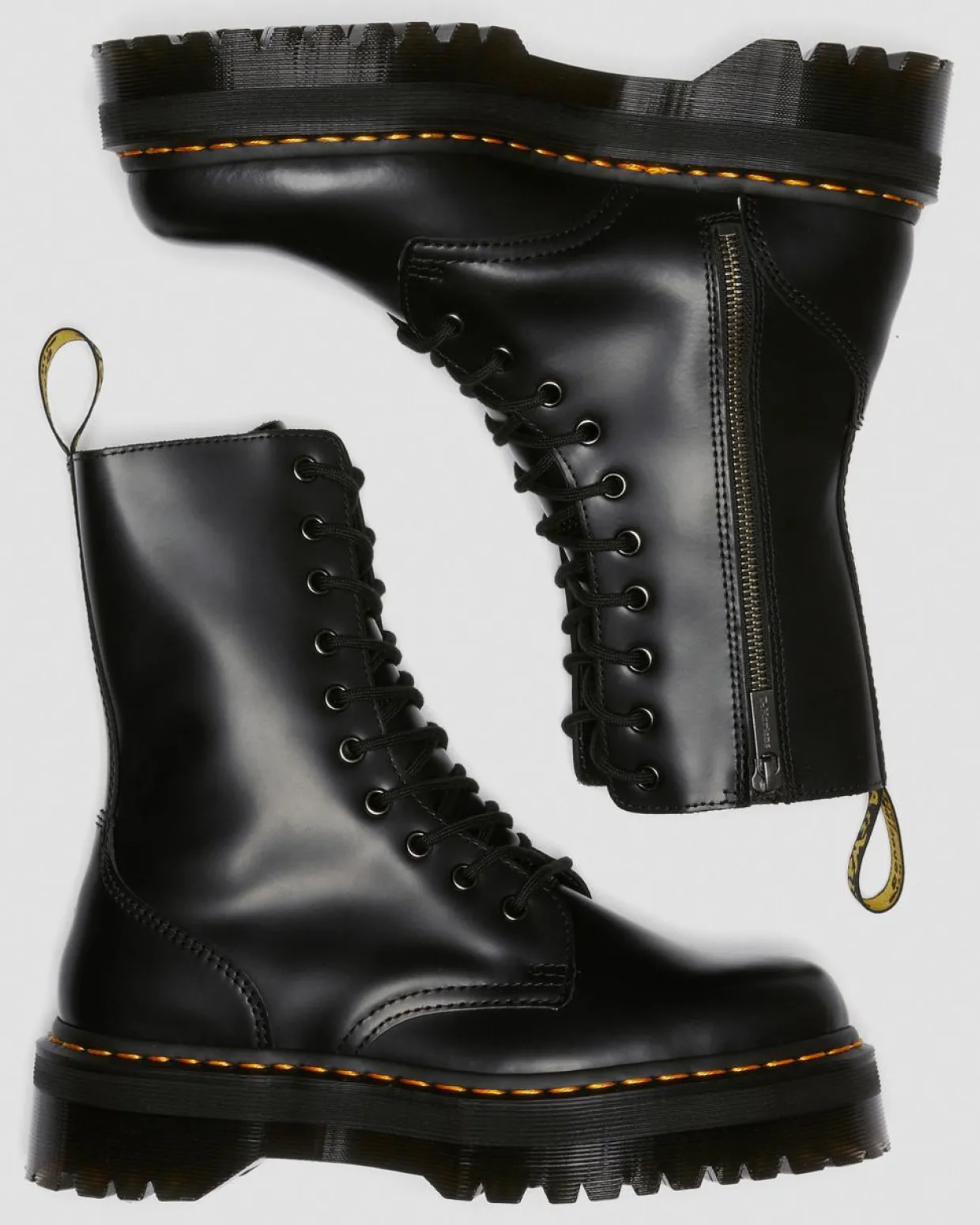 Dr. Martens Boots Plateformes Jadon Hi En Cuir Smooth Noir — Polished Smooth Discount