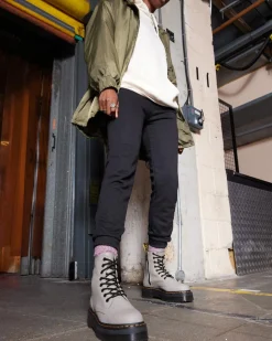 Dr. Martens Boots Plateformes Jadon III En Cuir Pisa Gris — Pisa Best