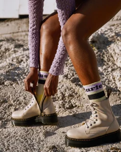 Dr. Martens Boots Plateformes Jadon III En Cuir Pisa Beige texturé — Pisa Flash Sale