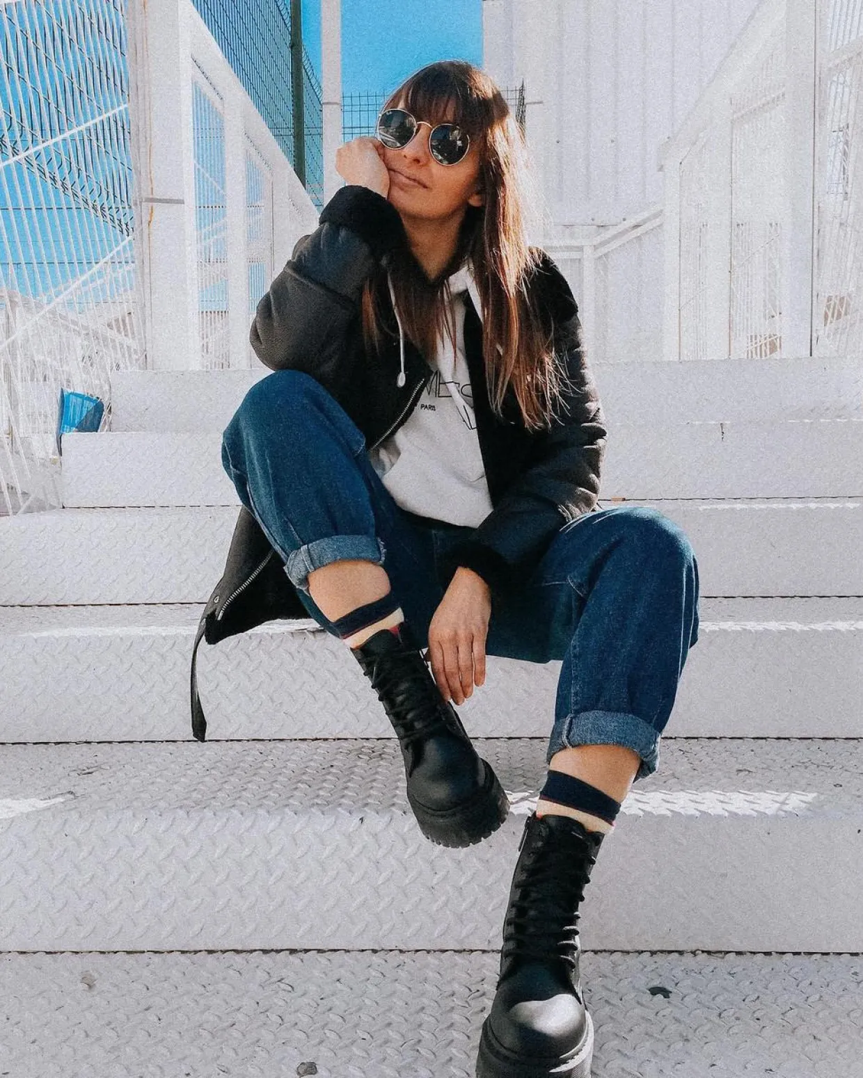 Dr. Martens Boots Plateformes Jadon II Mono Vegan Noir — Felix Rub Off New