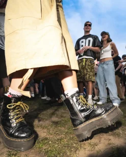 Dr. Martens Boots Plateformes Jadon Max En Cuir Buttero Noir — Buttero Cheap