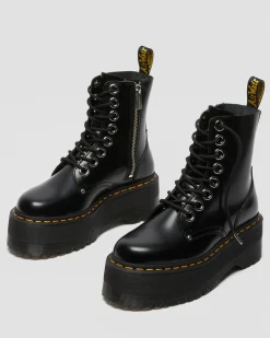 Dr. Martens Boots Plateformes Jadon Max En Cuir Buttero Noir — Buttero Cheap
