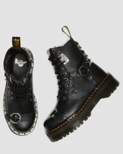 Dr. Martens Boots Plateformes Jadon Piercing En Cuir Milled Nappa Noir — Milled Nappa Cheap