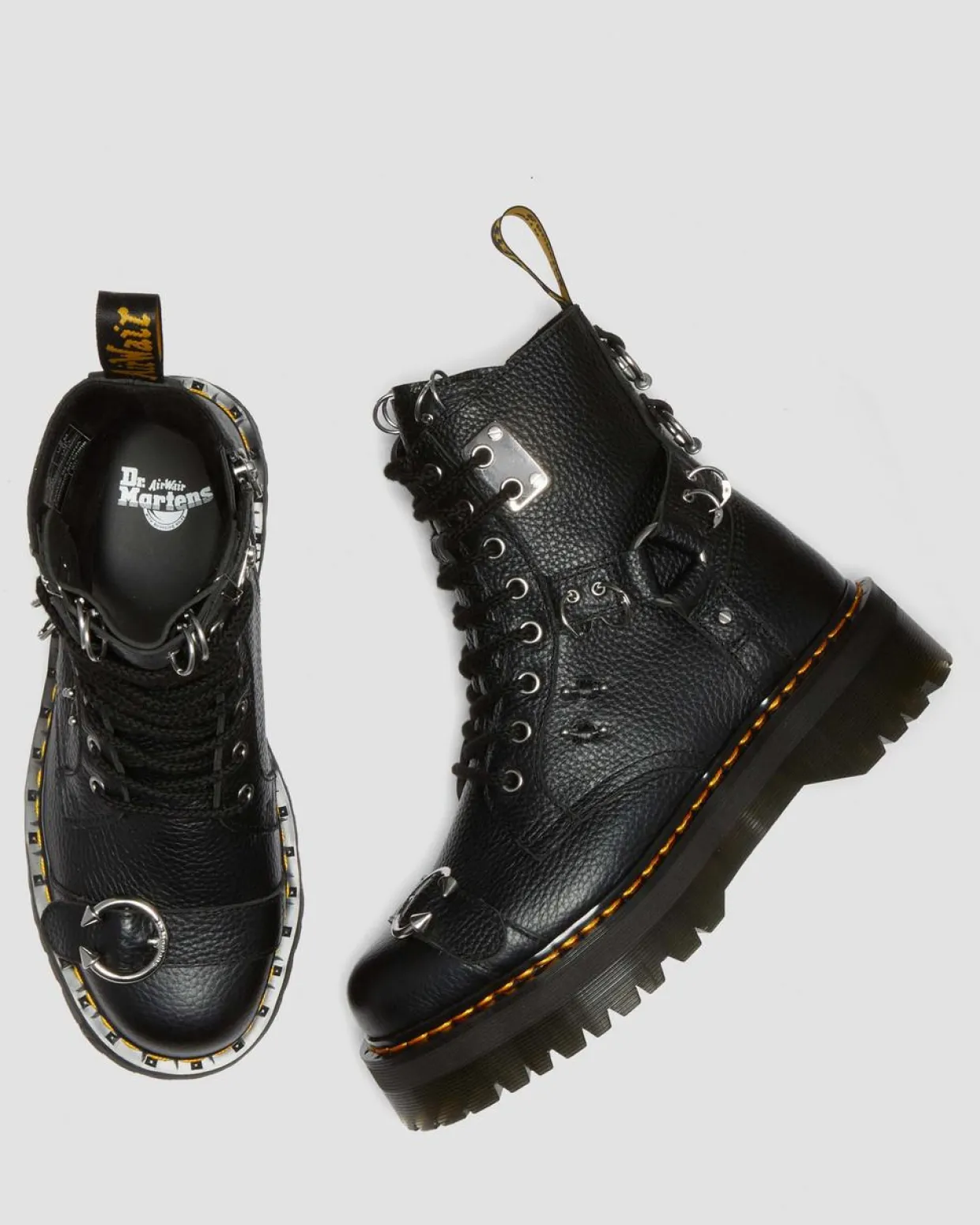 Dr. Martens Boots Plateformes Jadon Piercing En Cuir Milled Nappa Noir — Milled Nappa Cheap