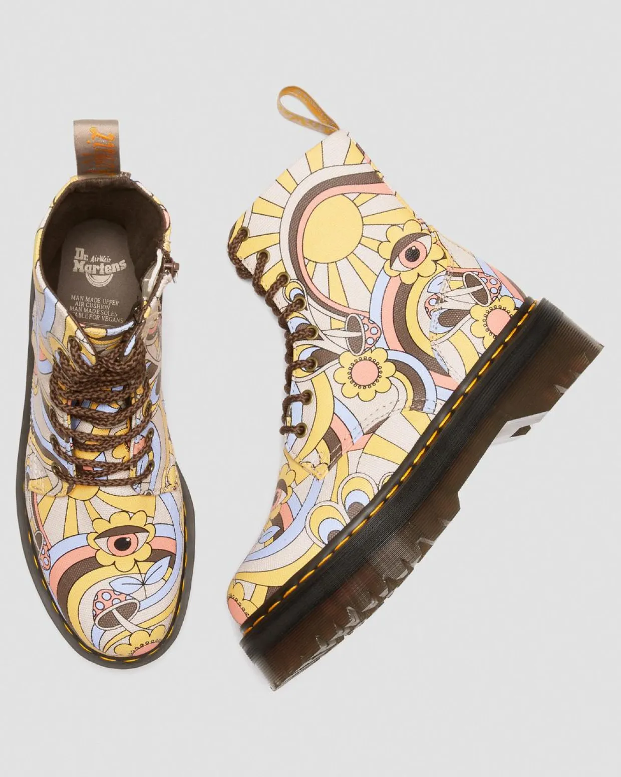 Dr. Martens Boots Plateformes Jadon Retro Ray Canvas Vegan Retro Ray — Canvas Clearance
