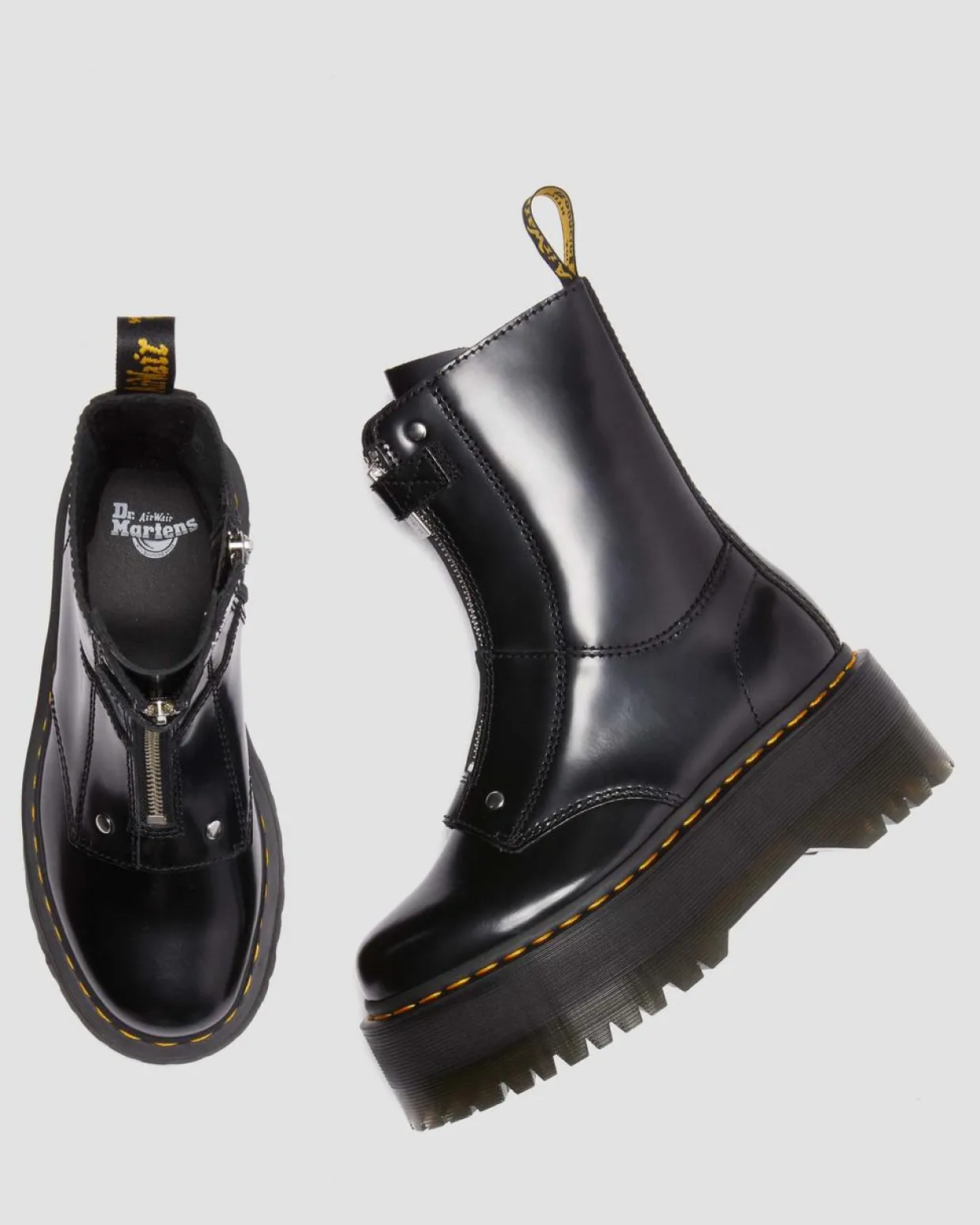 Dr. Martens Boots Plateformes Jetta Hi Max En Cuir Buttero Noir — Buttero Cheap