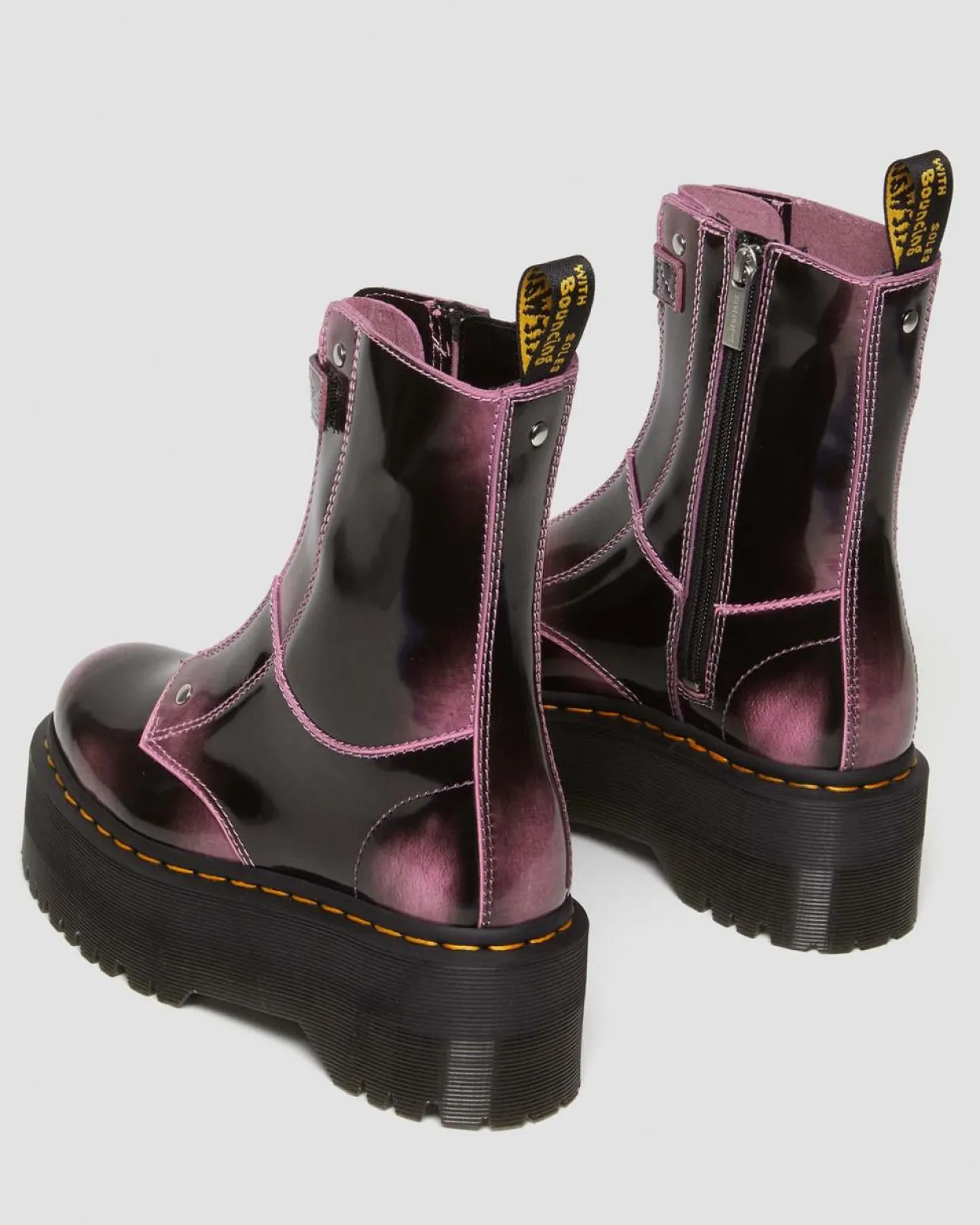 Dr. Martens Boots Plateformes Jetta Hi Max En Cuir Effet Vieilli Fondant Pink — Arcadia Store
