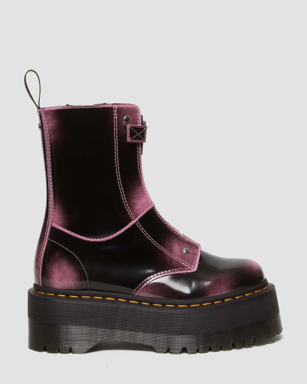 Dr. Martens Boots Plateformes Jetta Hi Max En Cuir Effet Vieilli Fondant Pink — Arcadia Store