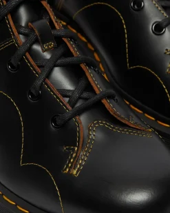 Dr. Martens Boots Plateformes Quad Church En Cuir Noir — Vintage Smooth Outlet