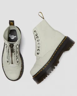 Dr. Martens Boots Plateformes Sinclair En Cuir Tumbled Nubuck Smoked Mint — Tumbled Nubuck Hot
