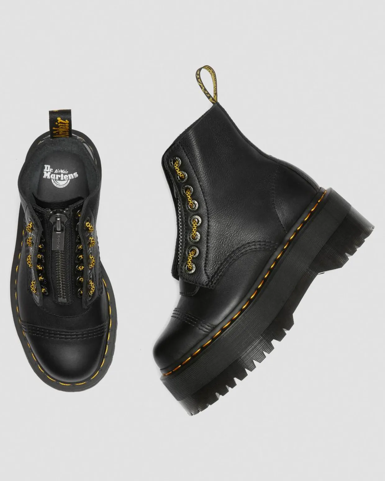 Dr. Martens Boots Plateformes Sinclair Max En Cuir Pisa Noir — Pisa Fashion