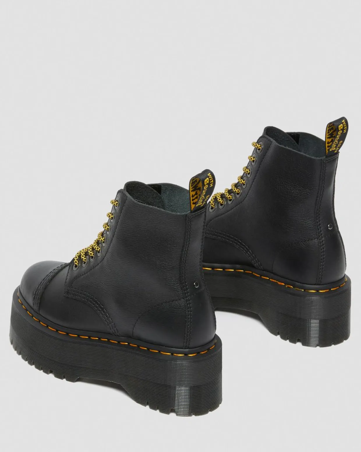 Dr. Martens Boots Plateformes Sinclair Max En Cuir Pisa Noir — Pisa Fashion