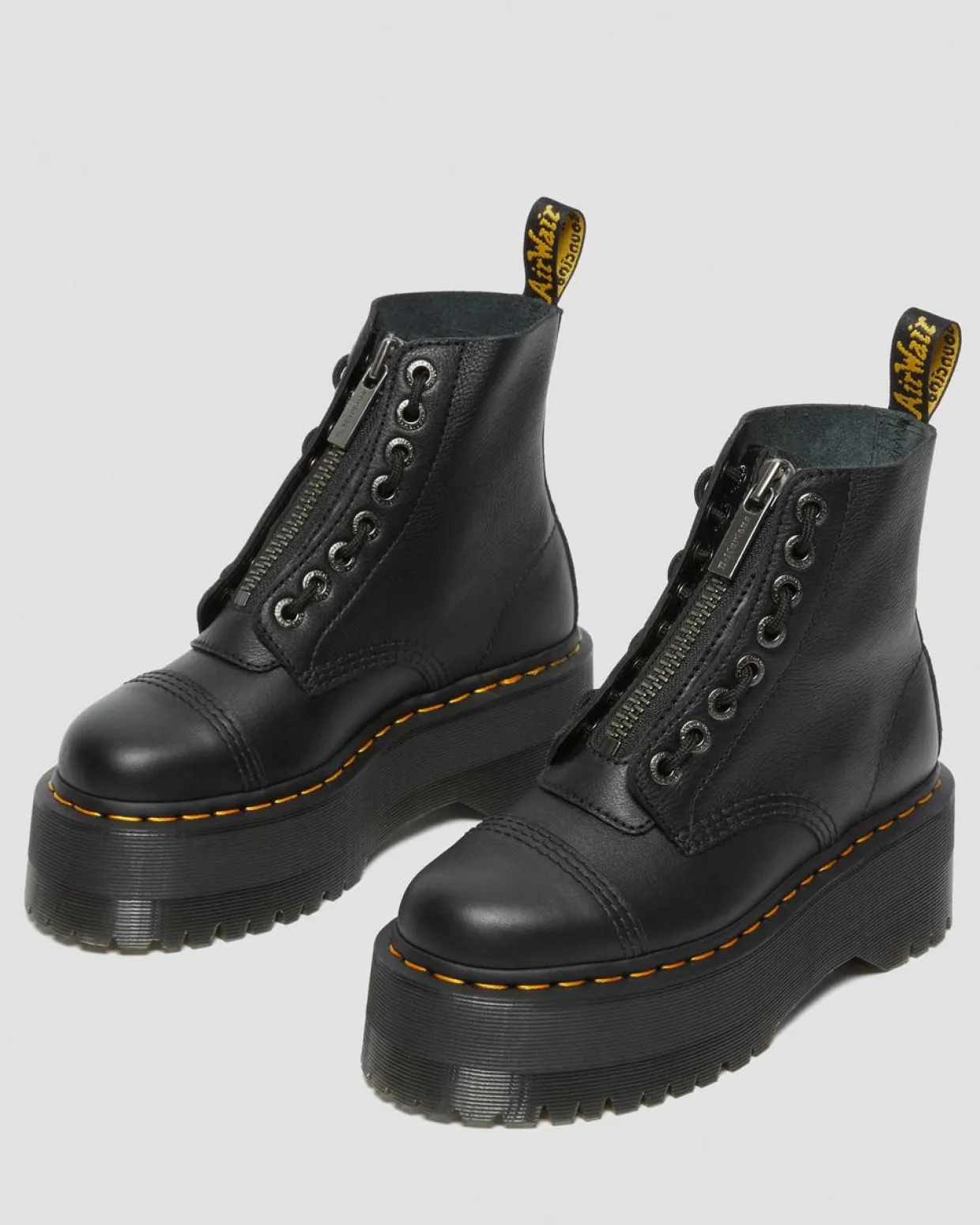 Dr. Martens Boots Plateformes Sinclair Max En Cuir Pisa Noir — Pisa Fashion